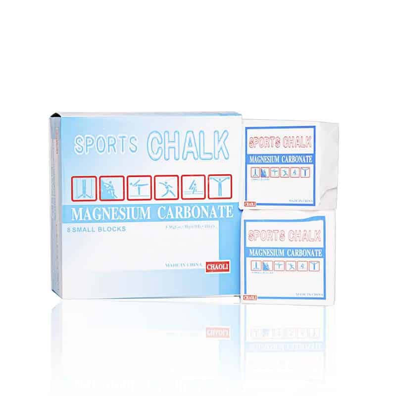 Caja de magnesio en bloques ocho unidades color blanco para agarre en levantamiento olímpico Fitness Solutions