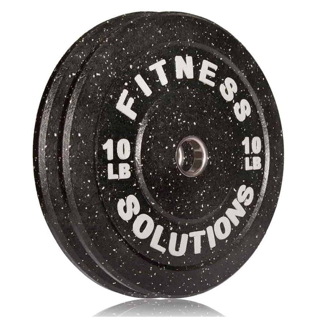 Par de discos bumper olímpicos 10 libras goma negra para levantamiento olímpico y CrossFit Fitness Solutions