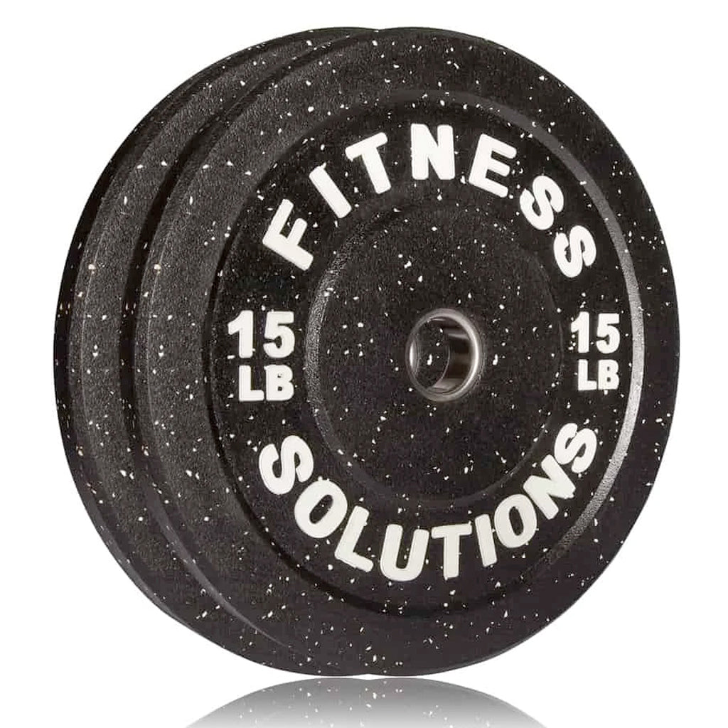 Par de discos bumper olímpicos 15 libras goma negra para levantamiento olímpico y CrossFit Fitness Solutions