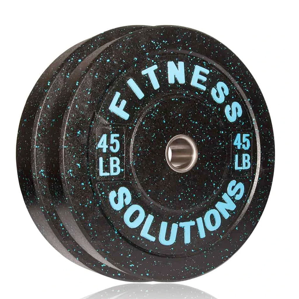 Par de discos bumper olímpicos 45 libras goma negra para levantamiento olímpico y CrossFit Fitness Solutions