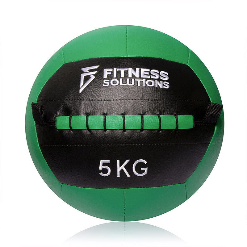 Balón medicinal Pro 5 kilos cuero sintético negro para lanzamientos y trabajo funcional Fitness Solutions