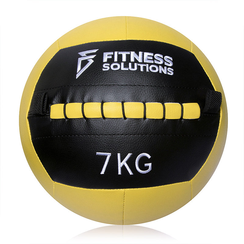 Balón medicinal Pro 7 kilos cuero sintético negro para lanzamientos y trabajo funcional Fitness Solutions